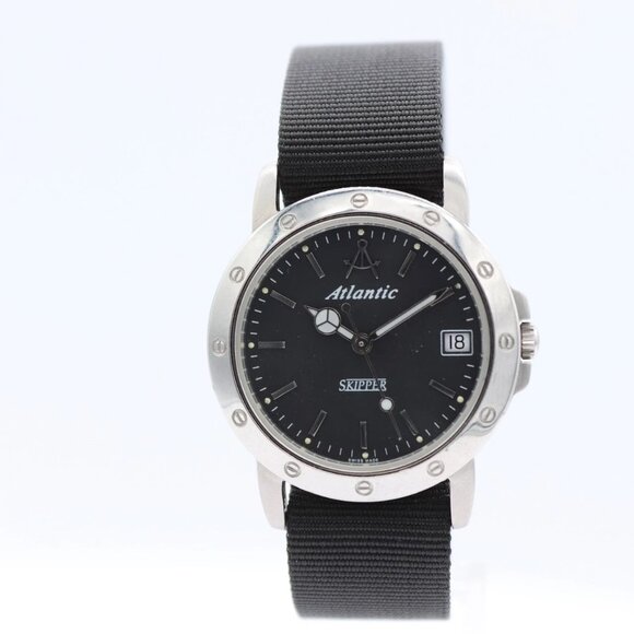 Vintage Atlantic 3404 Skipper Men's Automatic Wristwatch 2824 Stainless Steel - Picture 1 of 4